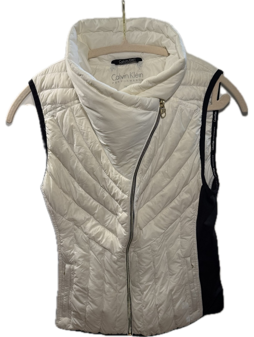 Calvin Klein Performance Ivory White Down Puffer Vest Women’s Small